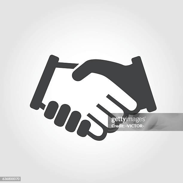 handshake symbol - iconic series - handshake icon stock illustrations