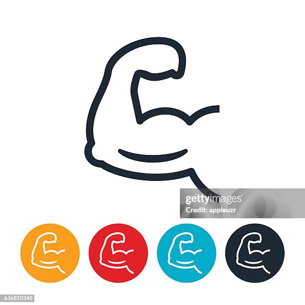 arm flexing icon - macher stock-grafiken, -clipart, -cartoons und -symbole