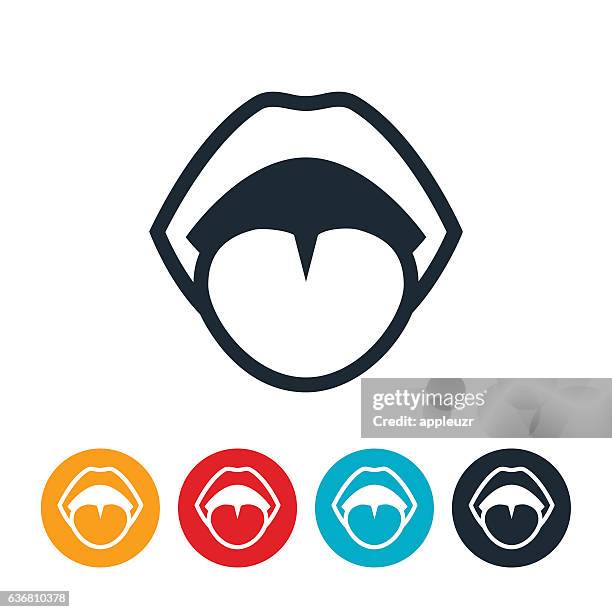 bildbanksillustrationer, clip art samt tecknat material och ikoner med human mouth icon - tongue icon