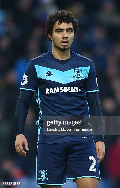 Fabio Pereira da Silva of Middlesbrough during the Premier League match between Burnley and Middlesbrough at Turf Moor on December 26, 2016 in...