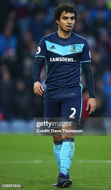 Fabio Pereira da Silva of Middlesbrough during the Premier League match between Burnley and Middlesbrough at Turf Moor on December 26, 2016 in...