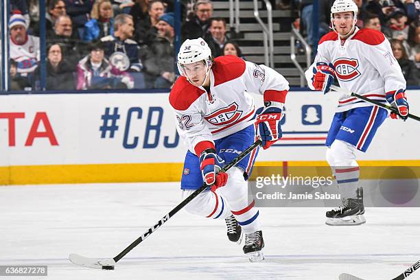 Brian Flynn of the Montreal Canadiens skates against the Columbus Blue Jackets on December 23, 2016 at Nationwide Arena in Columbus, Ohio.