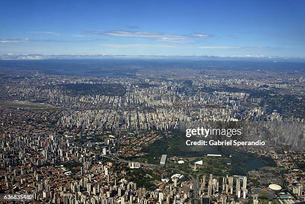 cityscape of são paulo - top view of ibirapuera park in sao paulo brazil stock pictures, royalty-free photos & images