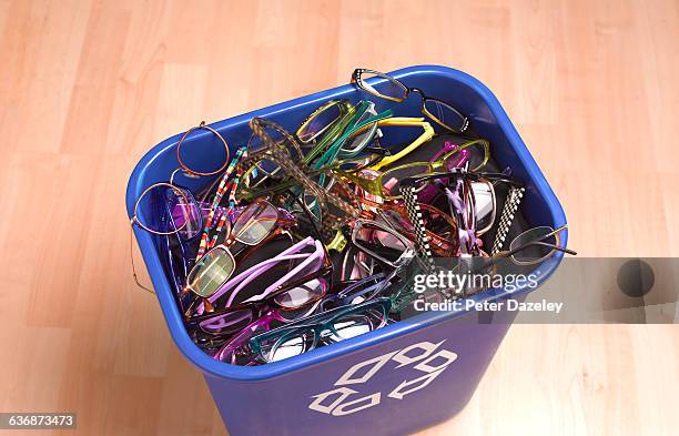 recycling glasses - reading glasses stock pictures, royalty-free photos & images