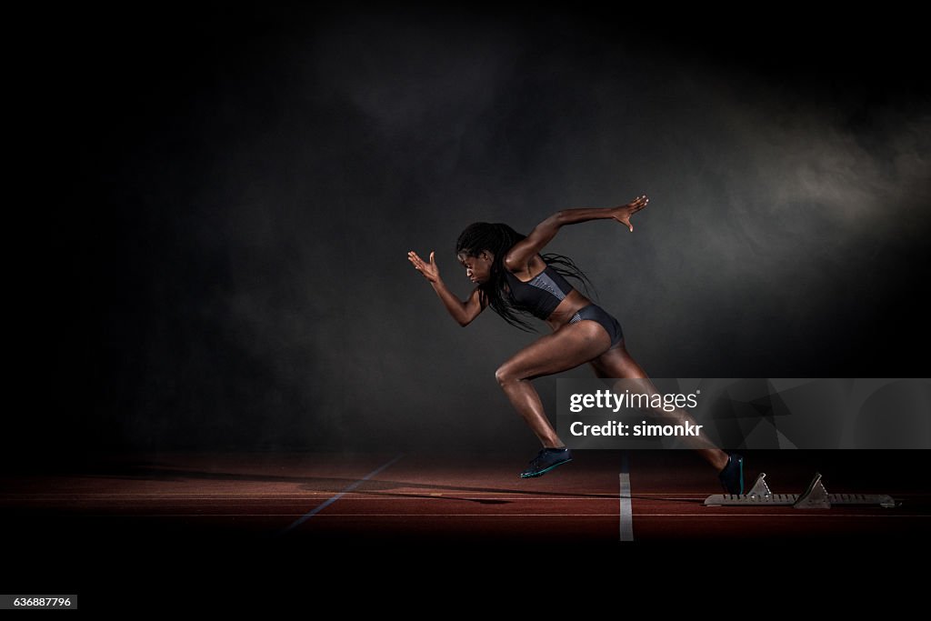 Atleta na linha de partida