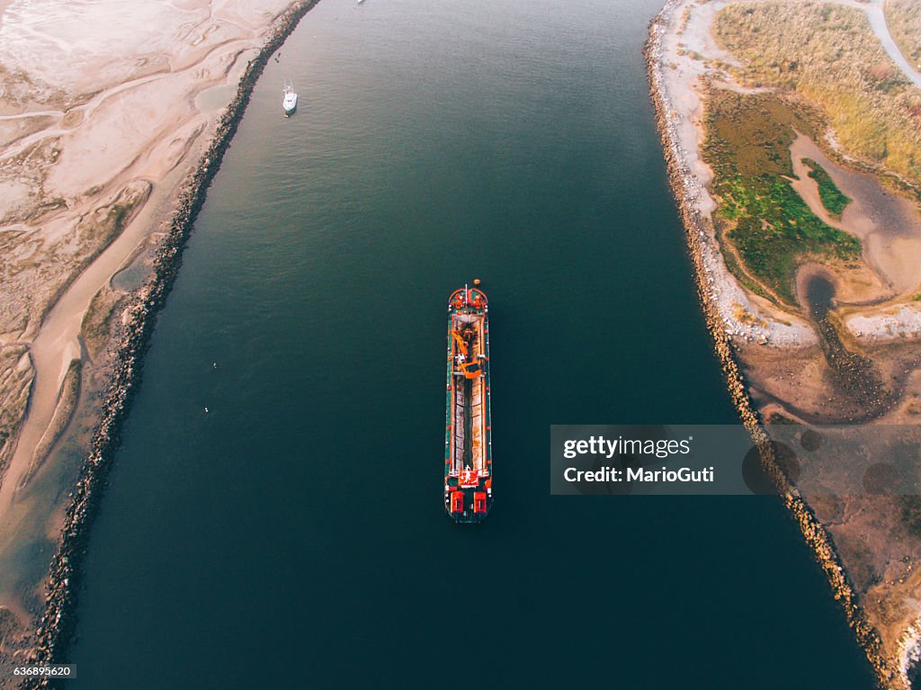 Ship in the river