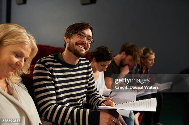 portrait of man as part of a theatre group. - schauspieler stock-fotos und bilder