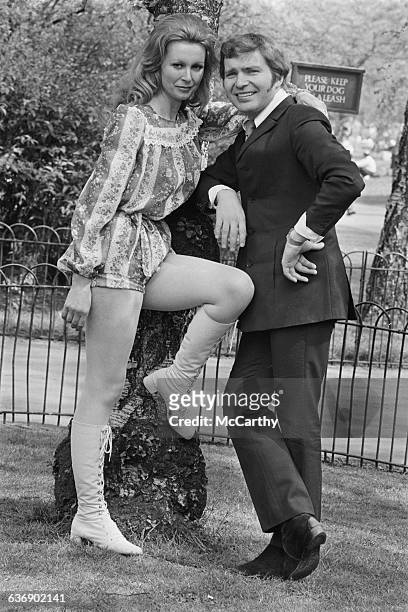English actor Derren Nesbitt and his wife, actress Anne Aubrey, who are set to co-star in West End play, UK, 4th May 1971.