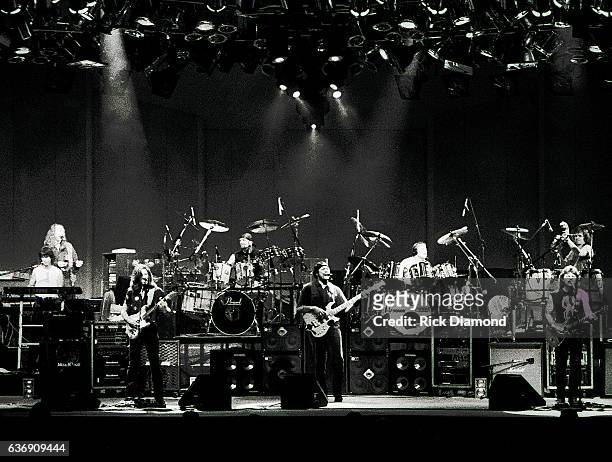 The Doobie Brothers perform at Chastain Park amphitheater in Atlanta Georgia August 25, 1991.