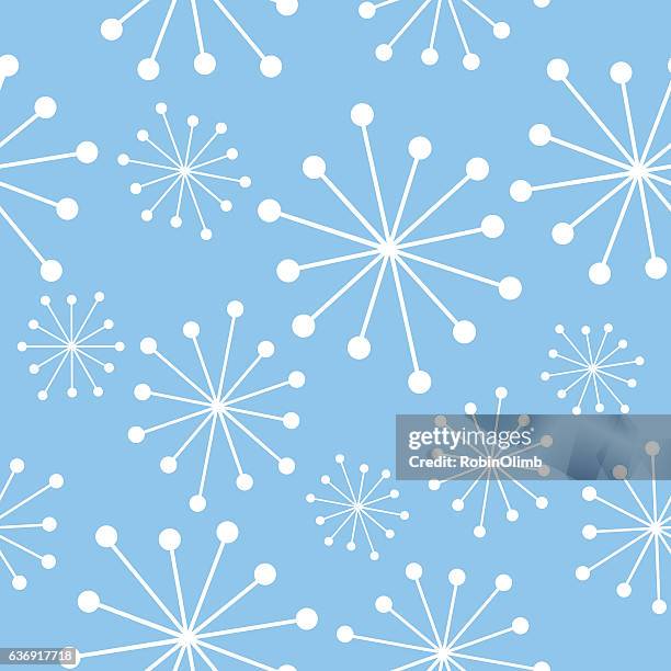 blue and white mid century pattern - tacky wallpaper stock illustrations