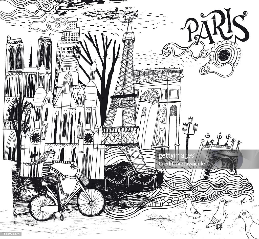 Ilustração de Paris na França
