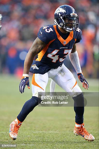 Ward of the Denver Broncos in action during the game against the New England Patriots at Sports Authority Field At Mile High on December 16, 2016 in...