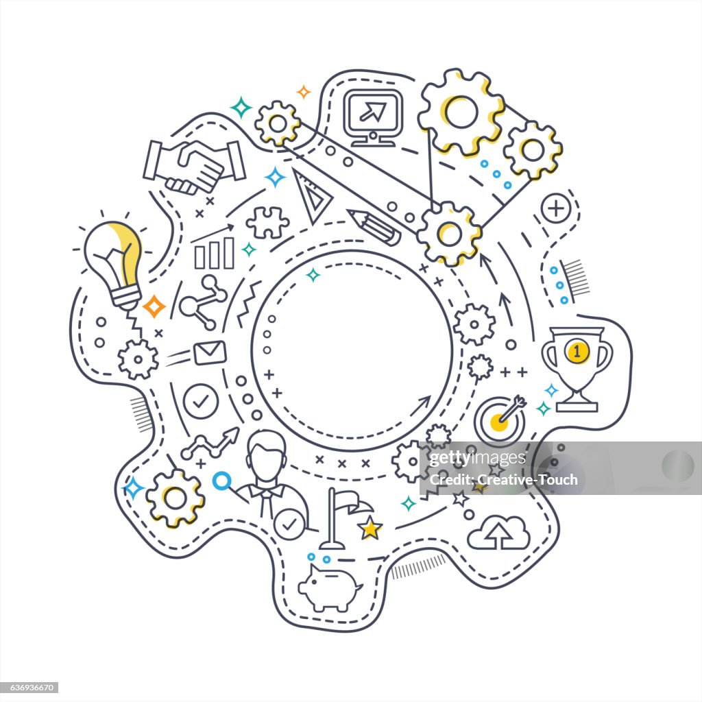 Circle Thin Line Concept - Work machine Concept