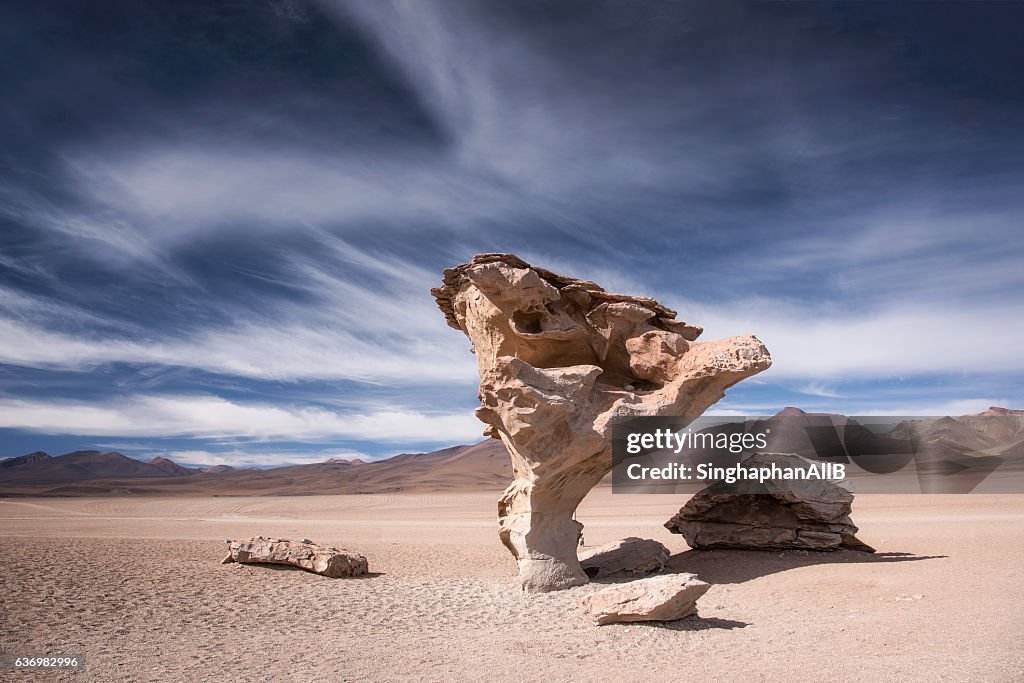 Rock formation "Arbol de Piedra", Atacama Desert in Altiplano, Bolivia