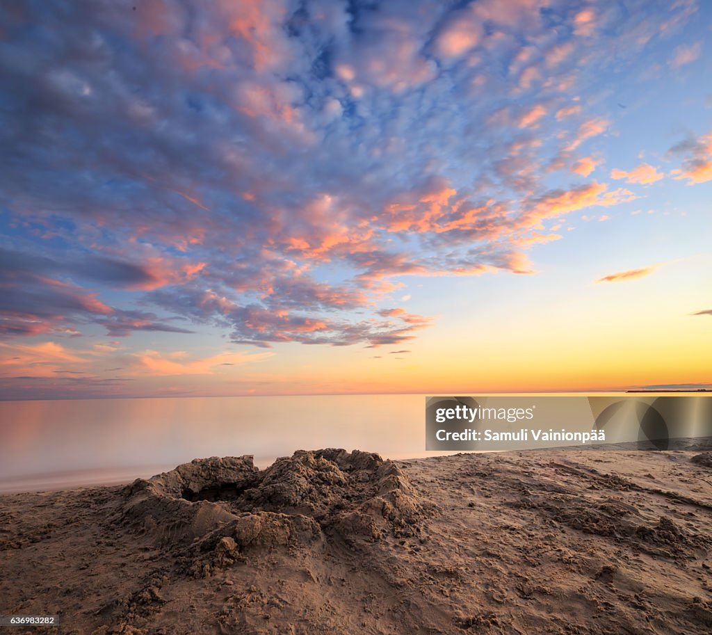 A sandcastle at the beach