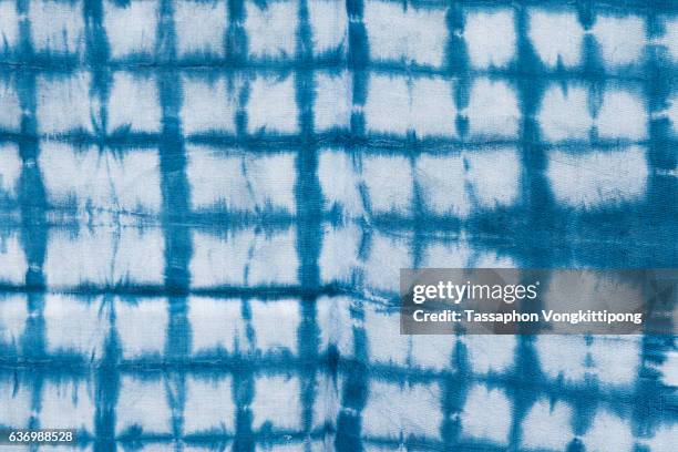 blue indigo dye cloth abstract pattern background - batik design stock pictures, royalty-free photos & images