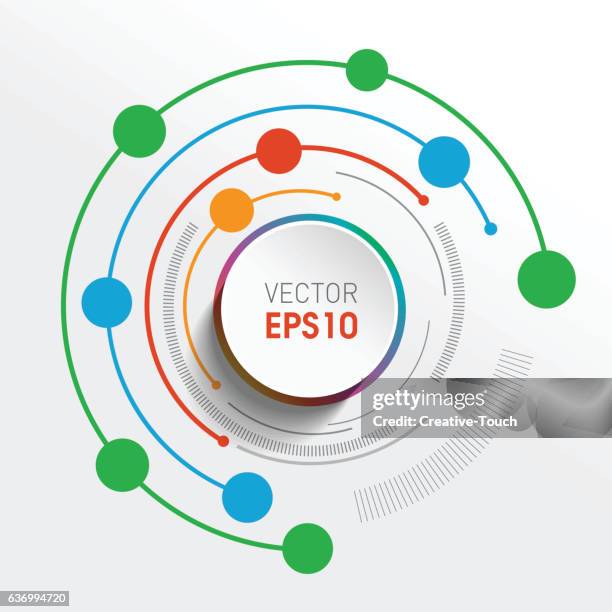 wave circle - colored - circuit circle stock illustrations