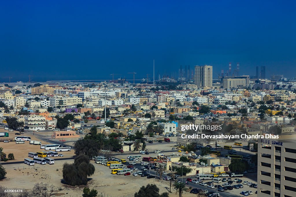 Dubai, UAE - Looking Across Satwa to Jumeirah and Sea