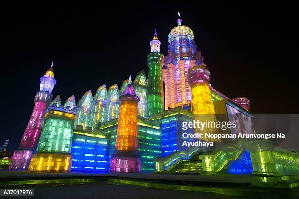 harbin snow&ice festival 2013 - harbin festival stock pictures, royalty-free photos & images