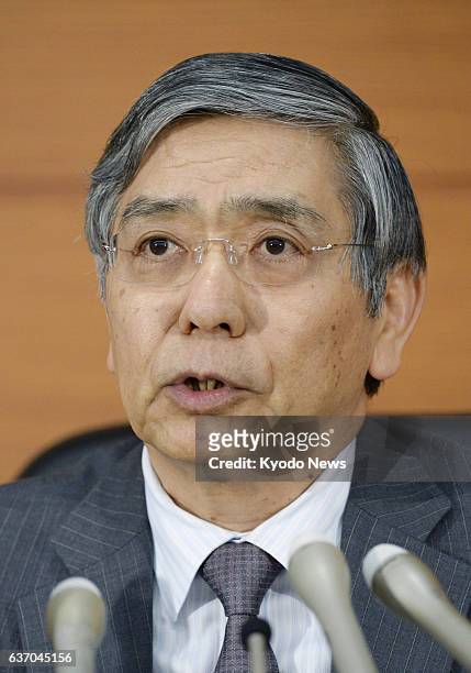 Japan - Haruhiko Kuroda, governor of the Bank of Japan, holds a press conference at the BOJ head office in Tokyo after a one-day policy meeting of...