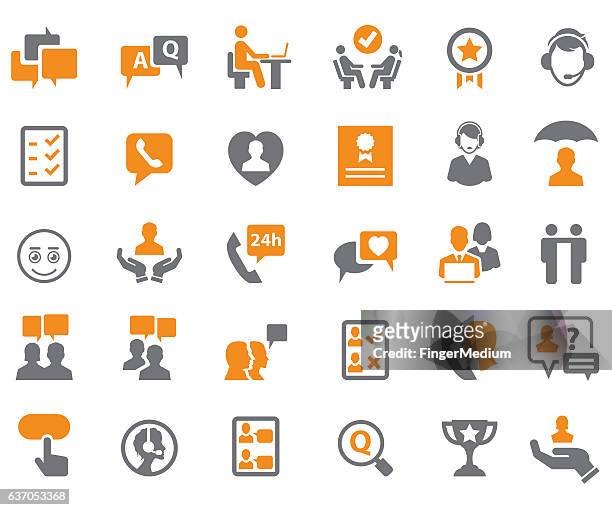 customer relationship icons - happy customer stock illustrations