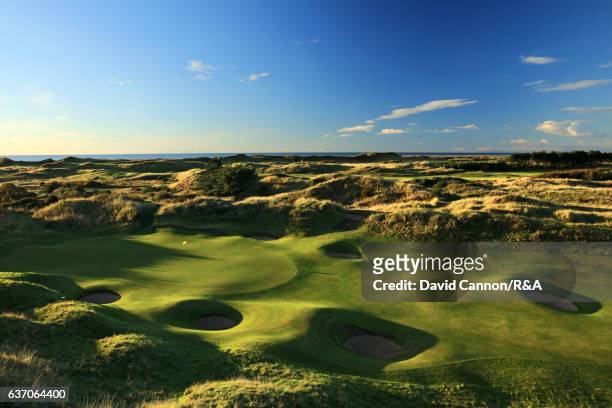 View of the green on the 421 yards par 4, second hole at Royal Birkdale Golf Club, the host course for the 2017 Open Championship on October 10, 2016...