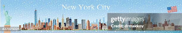 stockillustraties, clipart, cartoons en iconen met new york city skyline - empire state building