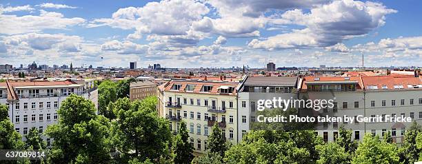 view over the roofs of berlin prenzlauer berg - prenzlauer berg stockfoto's en -beelden