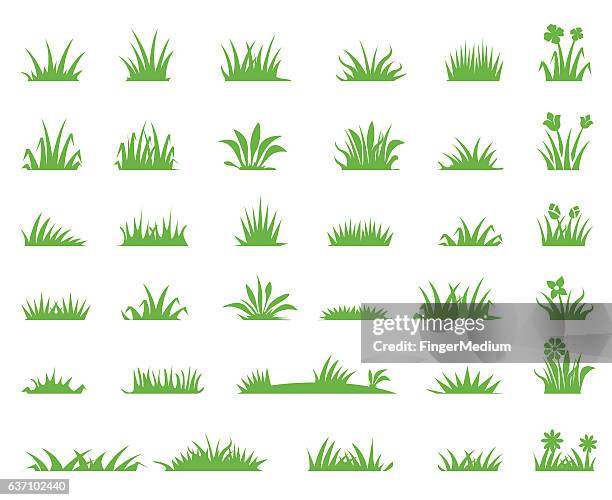 grass-symbole - gras stock-grafiken, -clipart, -cartoons und -symbole