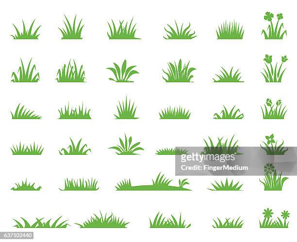grass icons - grass stock illustrations