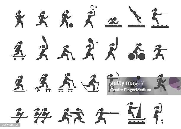 bildbanksillustrationer, clip art samt tecknat material och ikoner med sports icon set - tennis