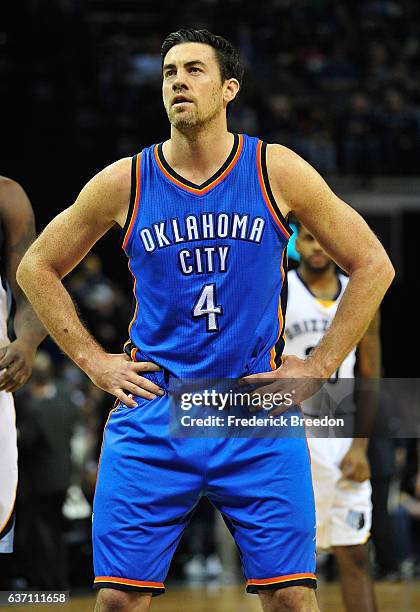 Nick Collison of the Oklahoma City Thunder plays against the Memphis Grizzlies at FedExForum on December 29, 2016 in Memphis, Tennessee.