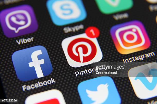 social media application - pinterest stock pictures, royalty-free photos & images