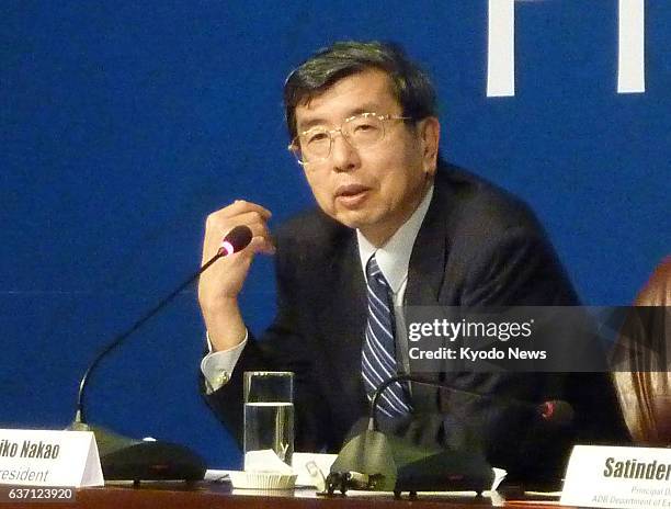 Kazakhstan - Takehiko Nakao, president of the Asian Development Bank, holds a press conference after an annual board meeting of the ADB in Astana,...