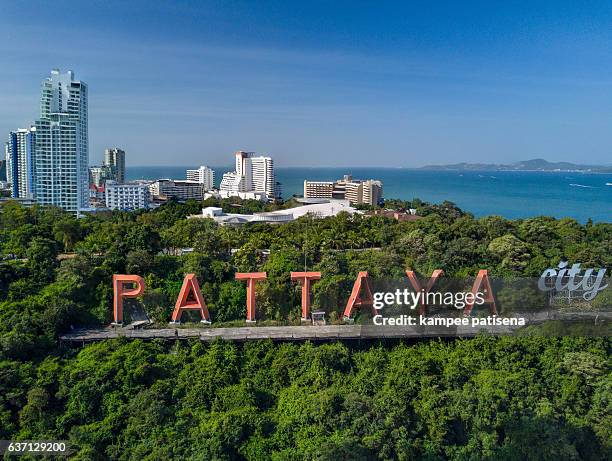 pattaya city sign - pattaya stock pictures, royalty-free photos & images