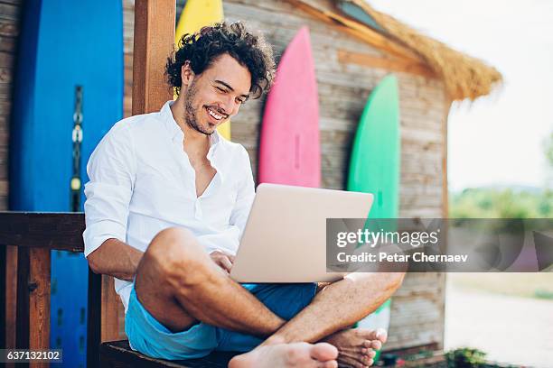 surfing - beach hut stock pictures, royalty-free photos & images