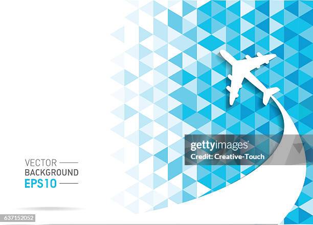 abstract triangular airplane backgrond - consumer journey vector stock illustrations