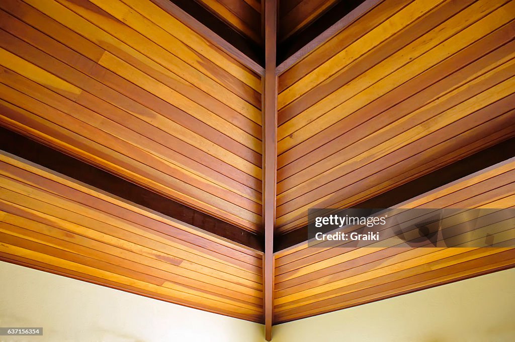 Wooden ceiling lining