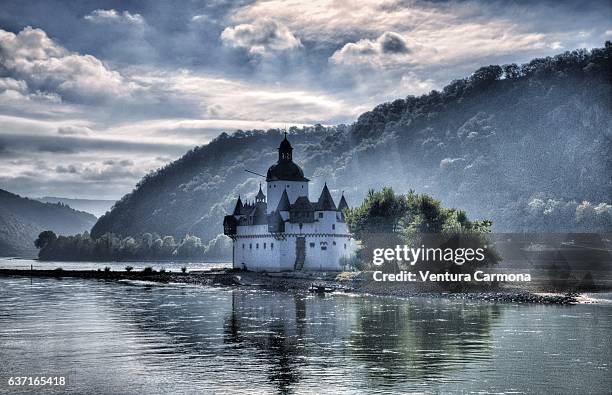 pfalzgrafenstein castle - germany - rhineland palatinate stock pictures, royalty-free photos & images