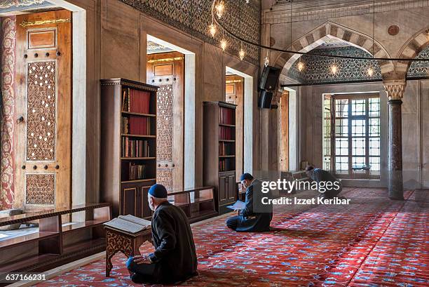 interior view of the blue mosque,istanbul,turkey - blue mosque stock-fotos und bilder