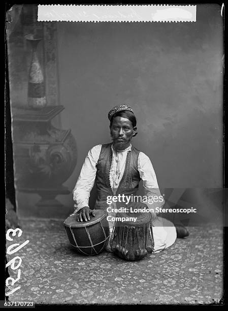 An Indian tabla player, 31st October 1885.