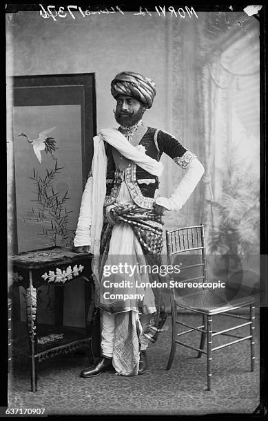 Maharaja Shri Sir Waghji II Rawaji Sahib Bahadur, Thakore Sahib of the princely state of Morvi in the Indian state of Gujarat, circa 1887.