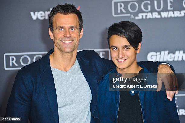 Actor Cameron Mathison and son Lucas Arthur Mathison arrive for the Premiere Of Walt Disney Pictures And Lucasfilm's "Rogue One: A Star Wars Story"...