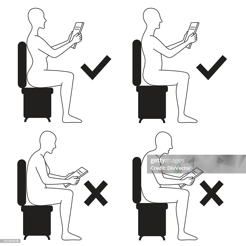 Correct And Incorrect Reading Position High-Res Vector Graphic - Getty ...