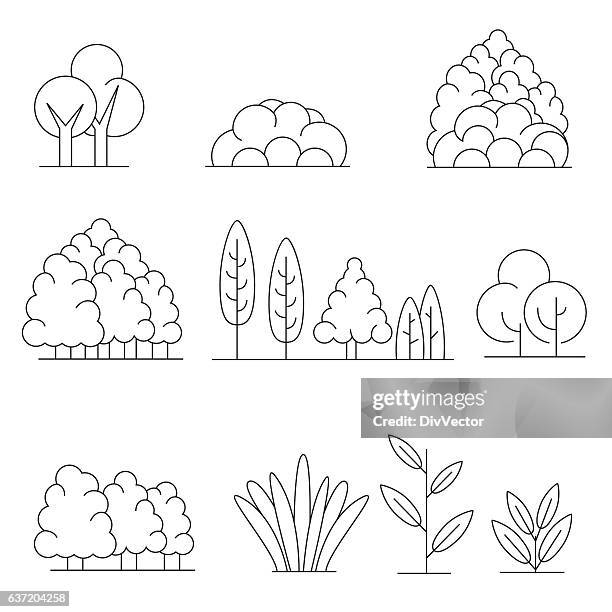 tree icons - bush stock illustrations
