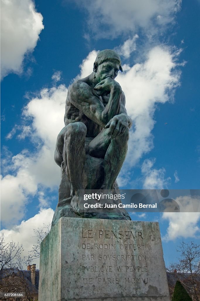 The Thinker (French: Le Penseur) in Paris, France, at the Musee Rodin
