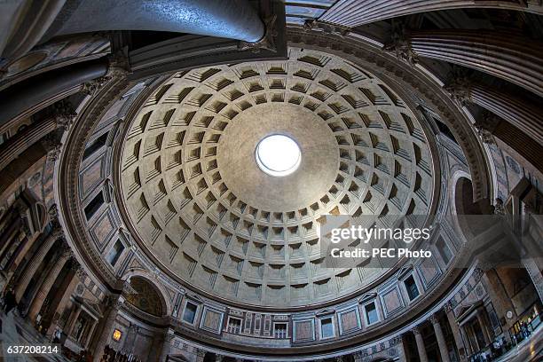 interior of pantheon rome - pantheon rome stockfoto's en -beelden