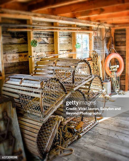 Lobster Traps In Wooden Building In Nova Scotia High-Res Stock Photo -  Getty Images