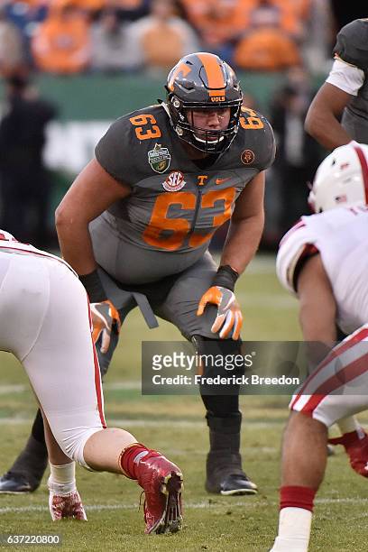 Brett Kendrick of the University of Tennessee Volunteers plays against the Nebraska Cornhuskers during the Franklin American Mortgage Music City Bowl...