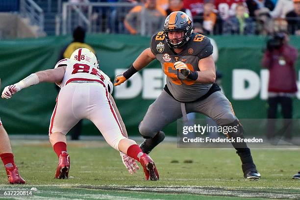 Brett Kendrick of the University of Tennessee Volunteers plays against the Nebraska Cornhuskers during the Franklin American Mortgage Music City Bowl...